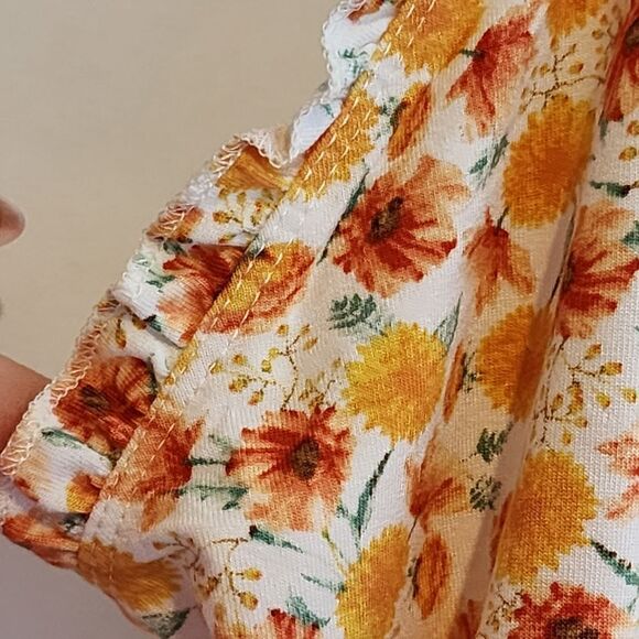 4X 26W Torrid Yellow Super Soft Sweetheart Ruched Babydoll Tank Top Floral cinch - Picture 3 of 8